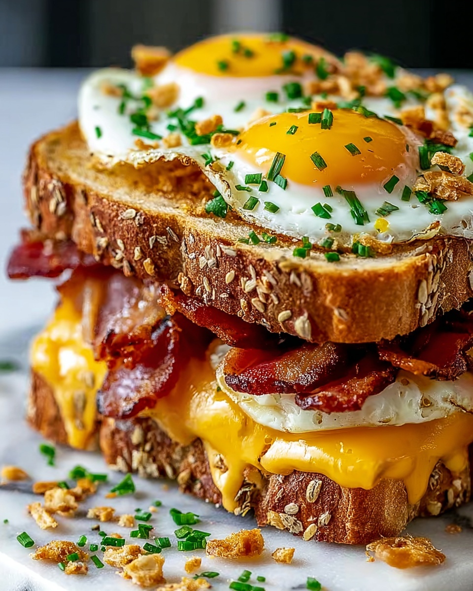 Bacon and Egg Breakfast Grilled Cheese Recipe - Recipe Image