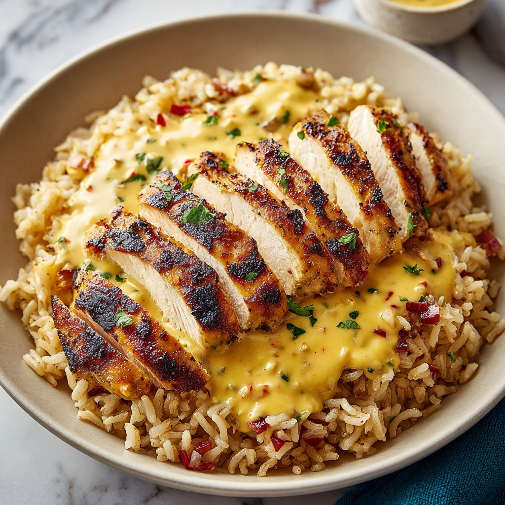 Cheesy Chicken & Rice Plate Recipe - Recipe Image