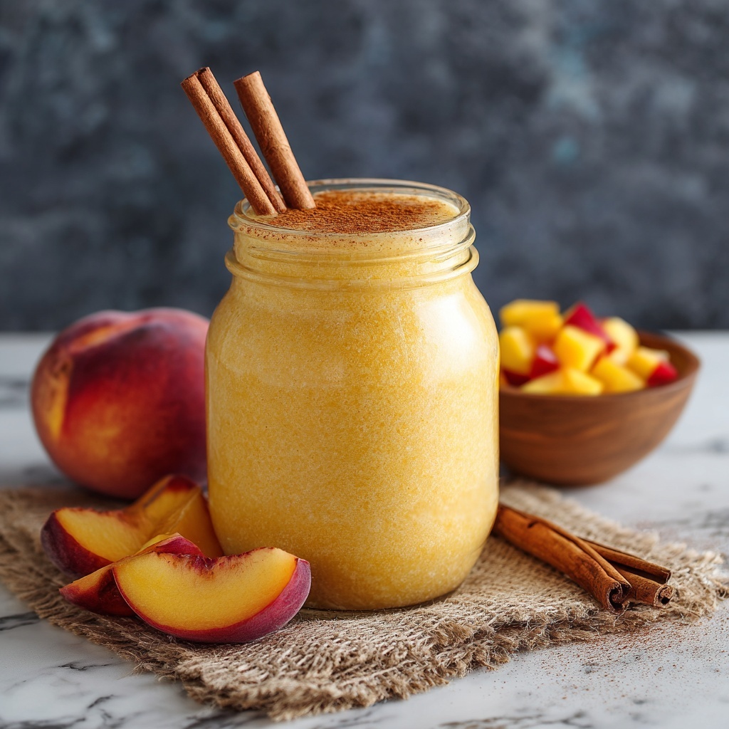 Peach Mango Cinnamon Smoothie Recipe - Recipe Image
