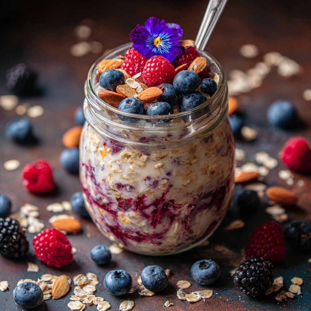 Berry Vanilla Overnight Oats Recipe - Recipe Image
