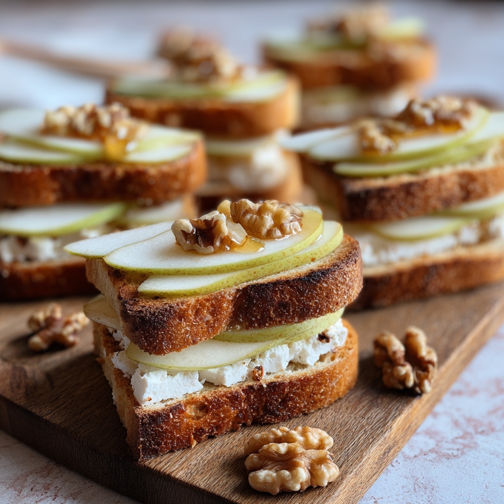 Spiced Pear & Goat Cheese Crostini Recipe - Recipe Image