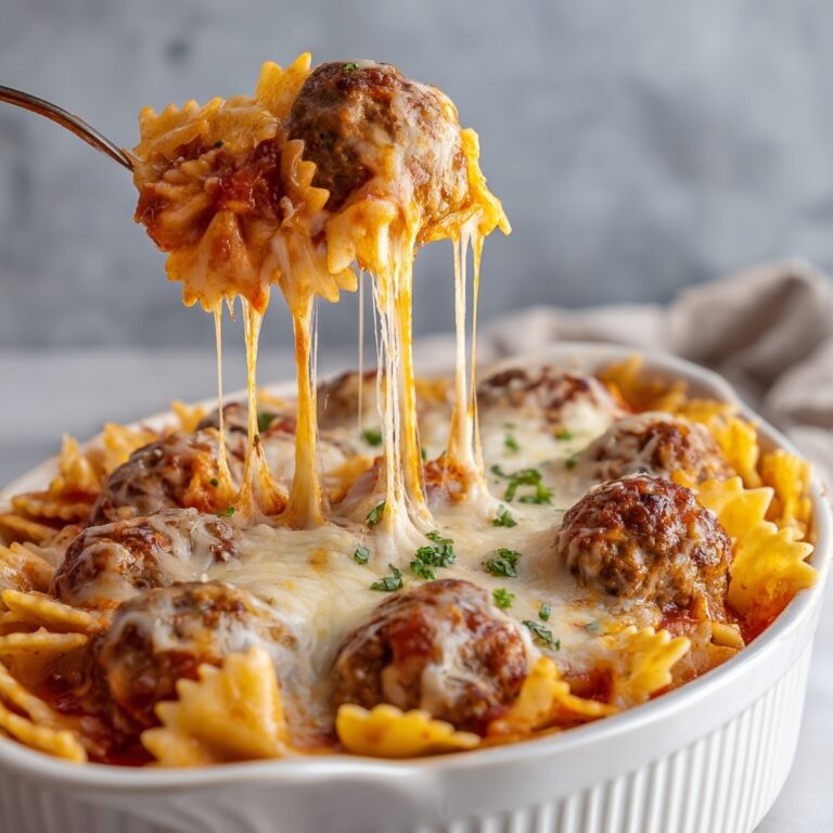 Dump and Bake Meatball Casserole: Cheesy, Saucy & No-Boil Pasta Dinner Recipe