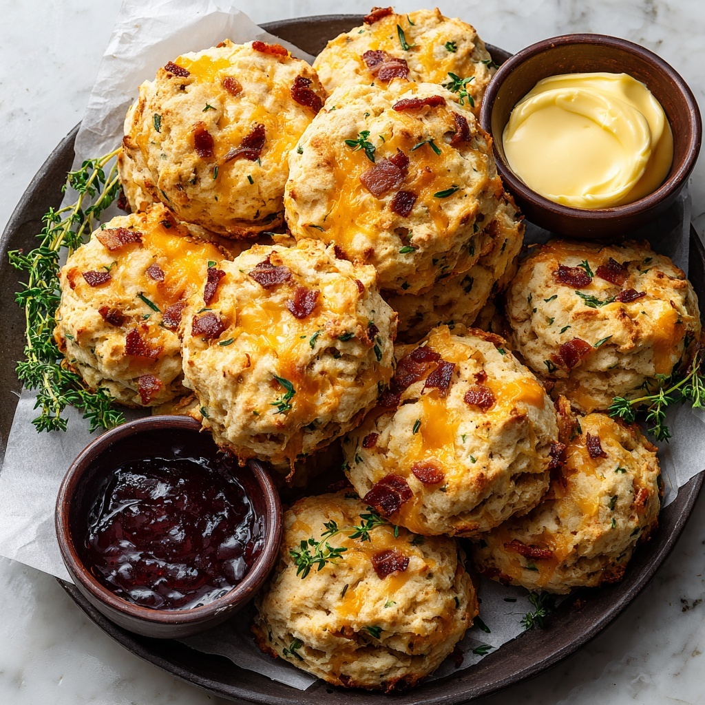 Savory Cheddar Bacon and Herb Parmesan Scones Recipe - Recipe Image