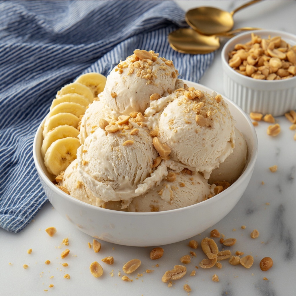 Creamy Cottage Cheese Ice Cream with Peanut Butter Swirls Recipe - Recipe Image