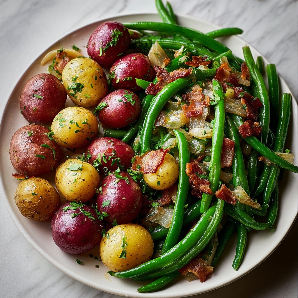 Cajun Smothered Green Beans & Potatoes Recipe - Recipe Image