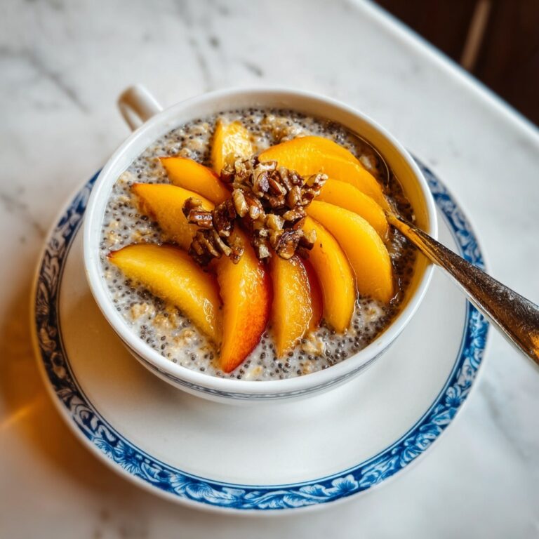 Overnight Peach Cobbler Oatmeal Recipe