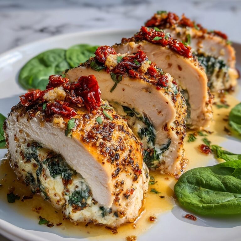 Stuffed Chicken Breast with Spinach, Sun-Dried Tomatoes, and Mozzarella Recipe