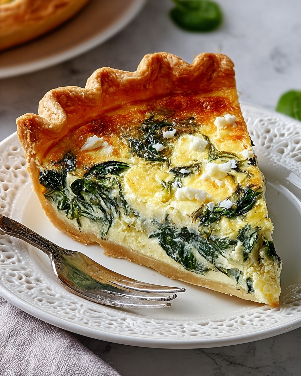 Spinach Feta and Mozzarella Quiche Recipe - Recipe Image