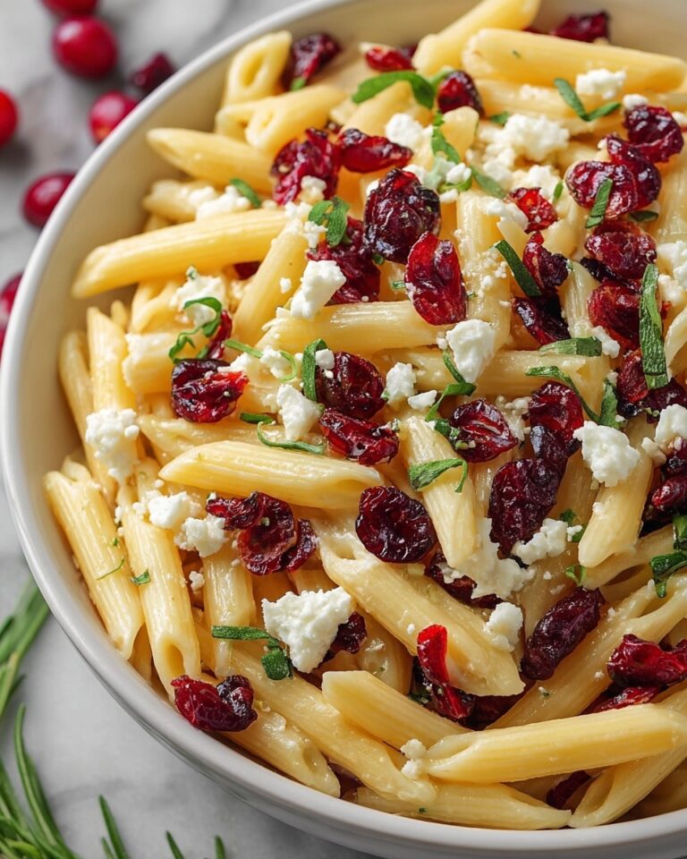 Feta & Cranberry Penne Salad with Orange Vinaigrette Recipe
