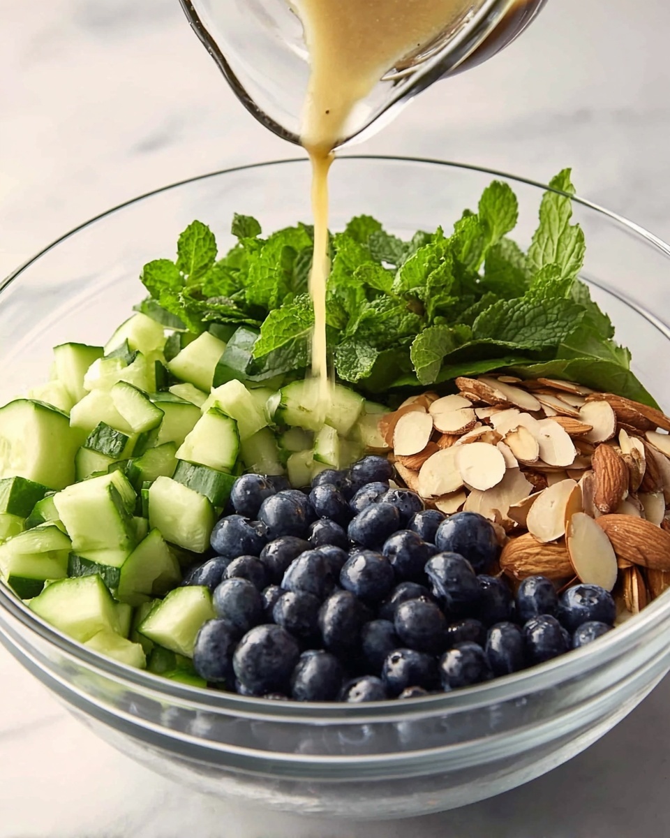Cucumber Blueberry Salad with Mint and Almonds Recipe - Recipe Image