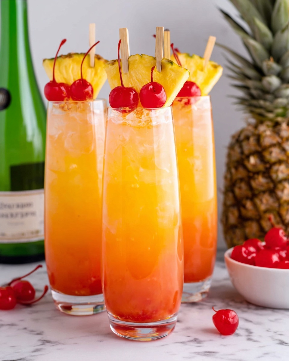 Pineapple Upside Down Mimosas Recipe - Recipe Image