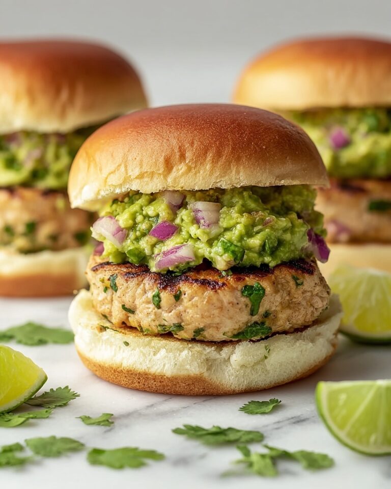 Savory Cheddar Jalapeno Chicken Burgers with Fresh Guacamole Recipe