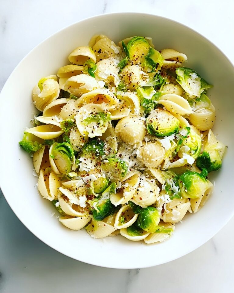 Creamy Parmesan Pasta with Brussels Sprouts Recipe