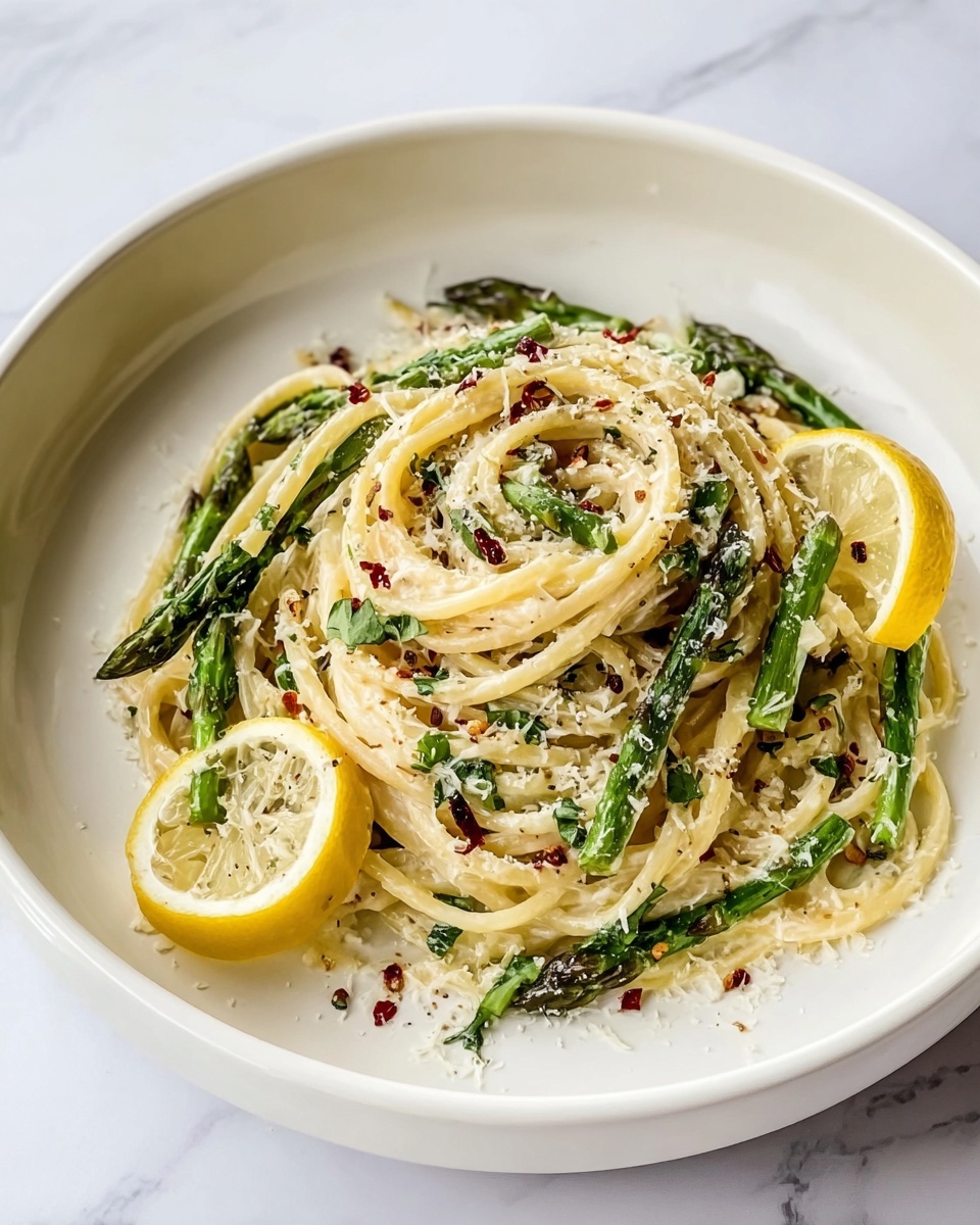 Fresh Lemony Asparagus Pasta Recipe - Recipe Image