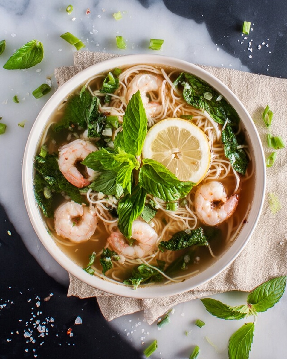Asian Style Shrimp and Noodle Soup Recipe - Recipe Image