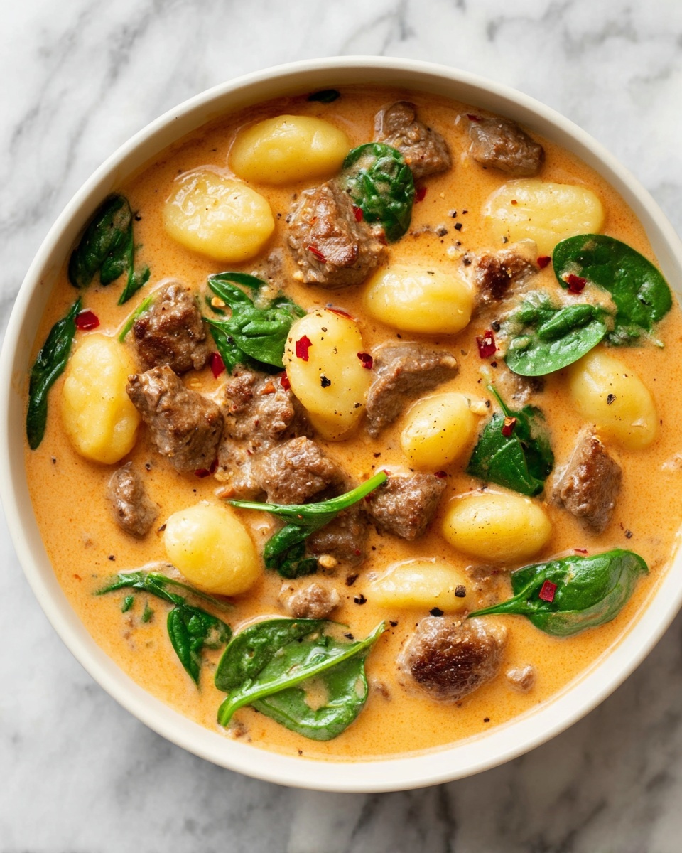 Creamy Italian Sausage Gnocchi Soup Recipe - Recipe Image
