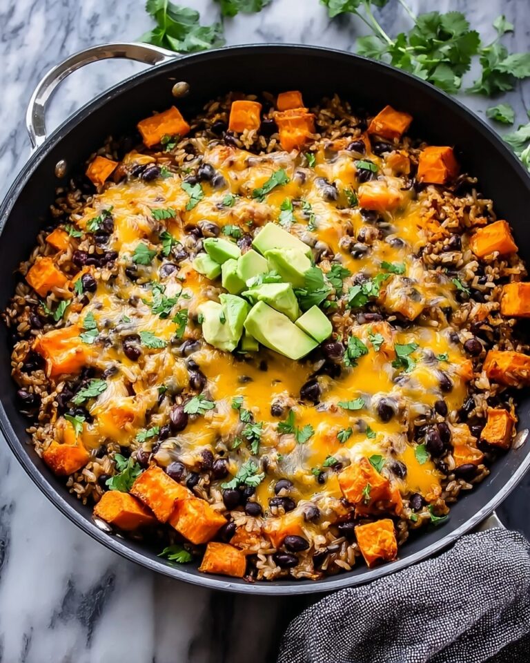 Southwest Sweet Potato Black Bean & Rice Skillet Recipe