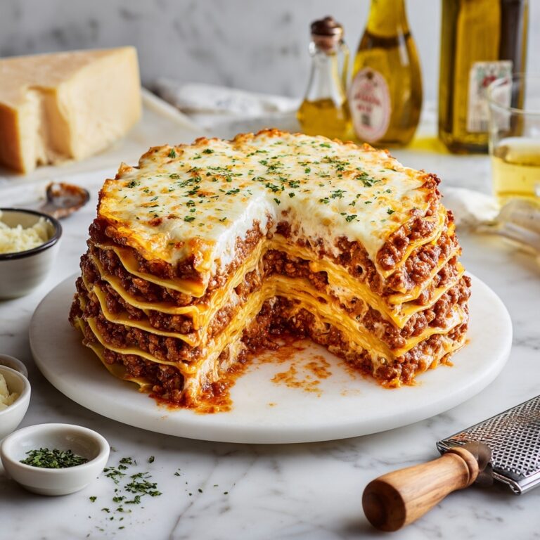 Lasagna Cake with Bolognese, Mornay, and Ricotta Recipe