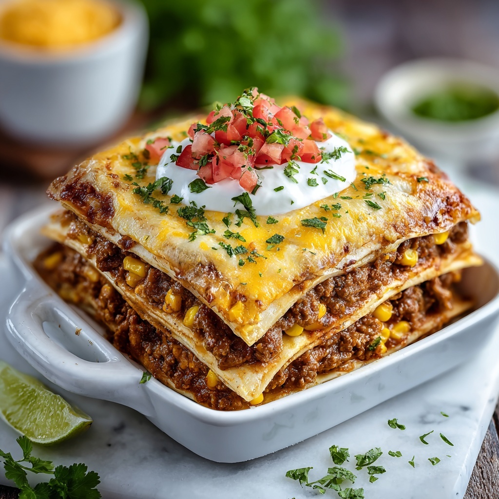 Easy Ground Beef Burrito Casserole : A Cheesy, Family-Style Tex-Mex Bake Recipe - Recipe Image