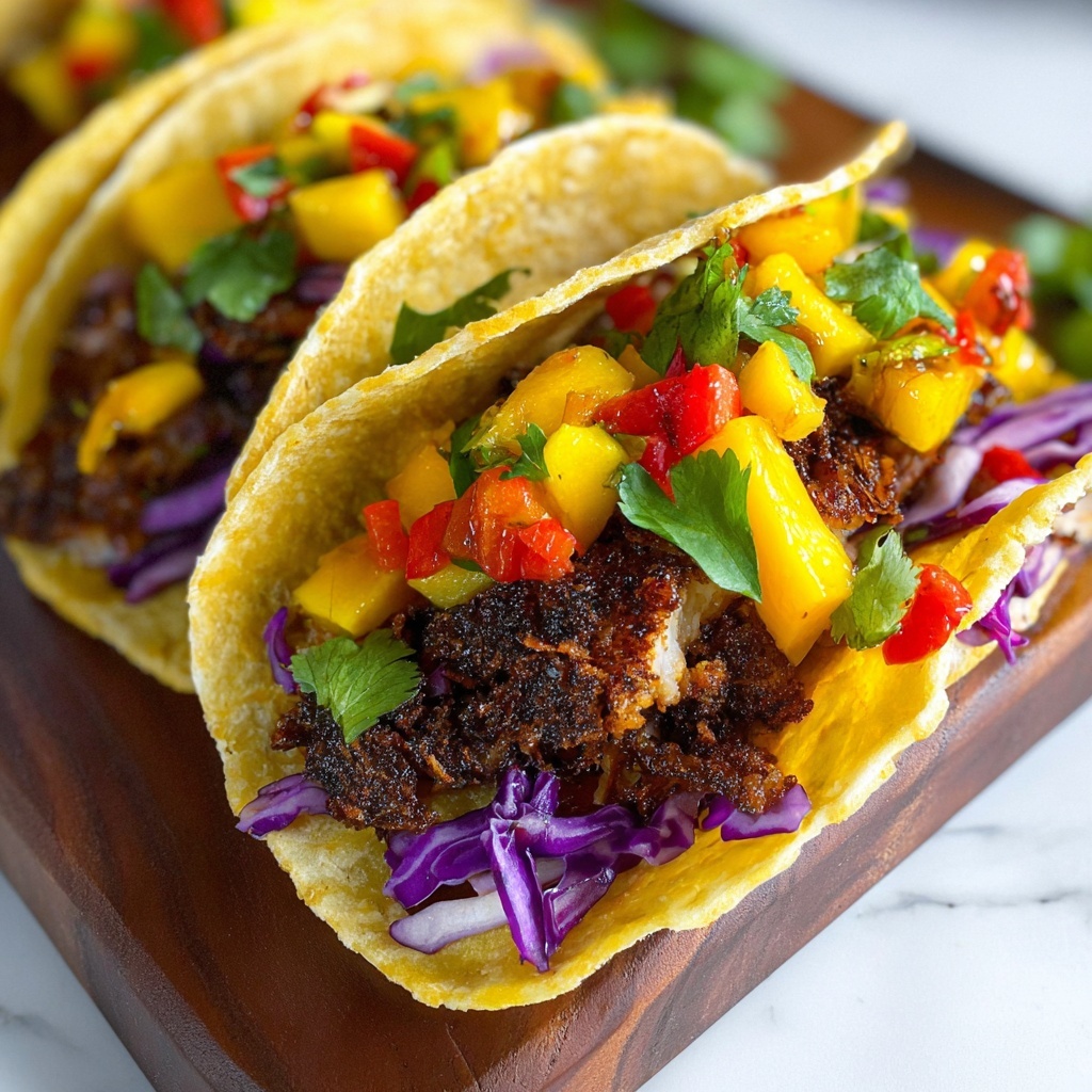 Blackened Fish Tacos with Mango Salsa Recipe - Recipe Image