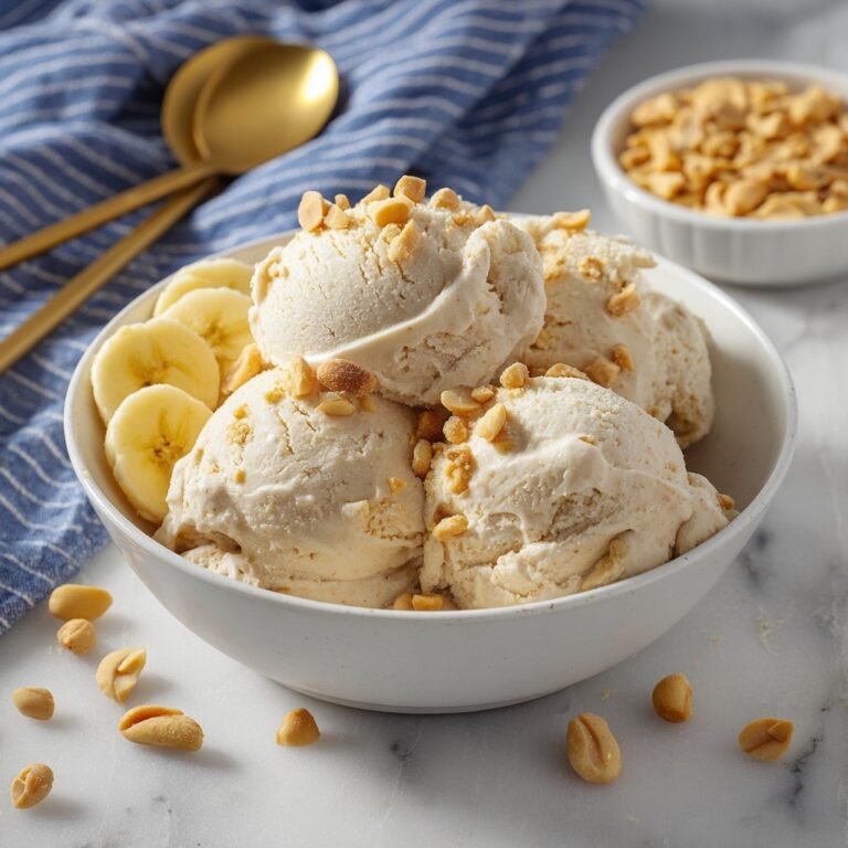 Creamy Cottage Cheese Ice Cream with Peanut Butter Swirls Recipe