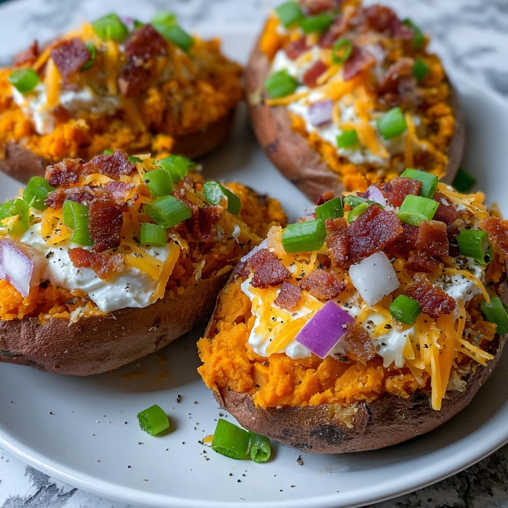 Twice Baked Sweet Potatoes Recipe - Recipe Image
