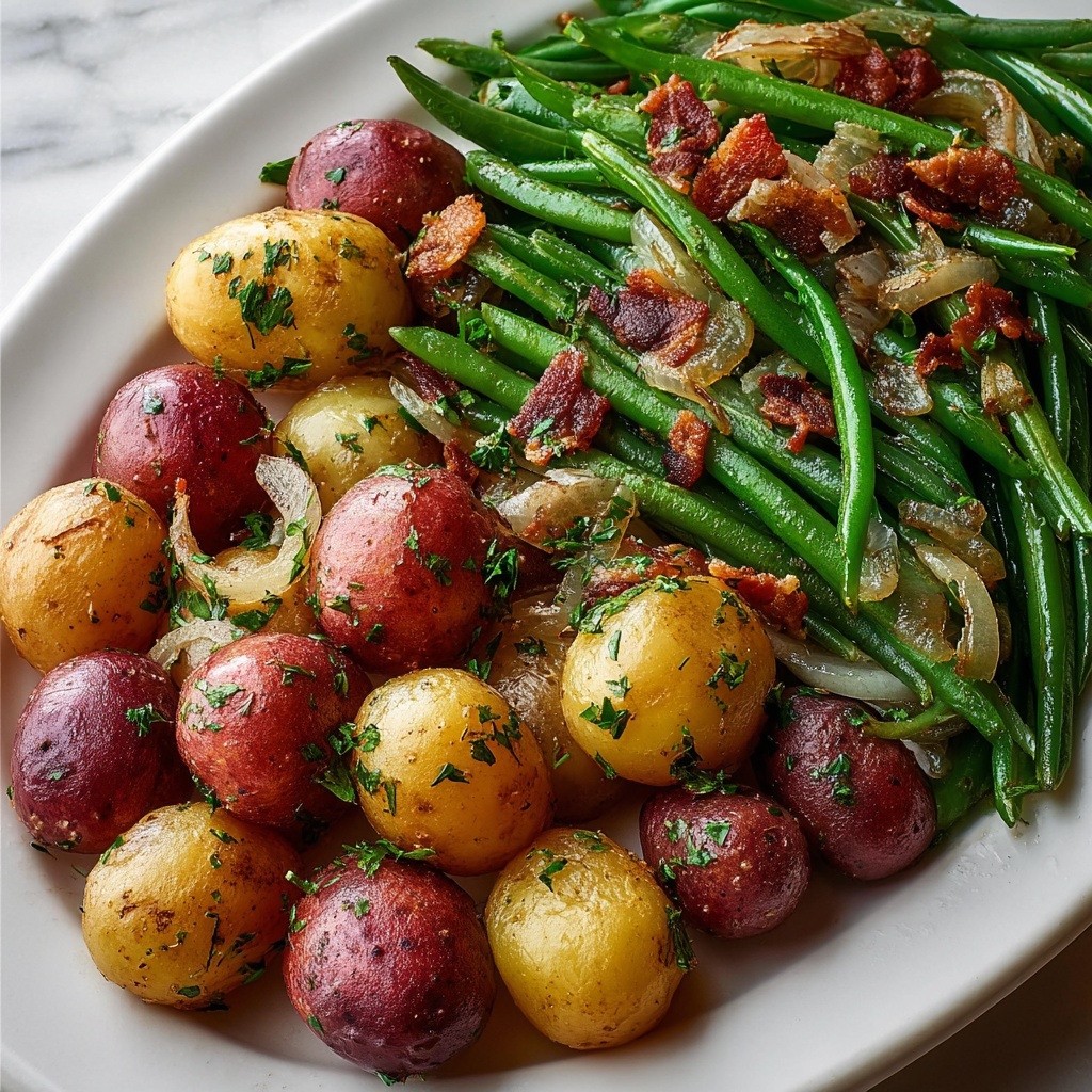 Cajun Smothered Green Beans & Potatoes Recipe - Recipe Image