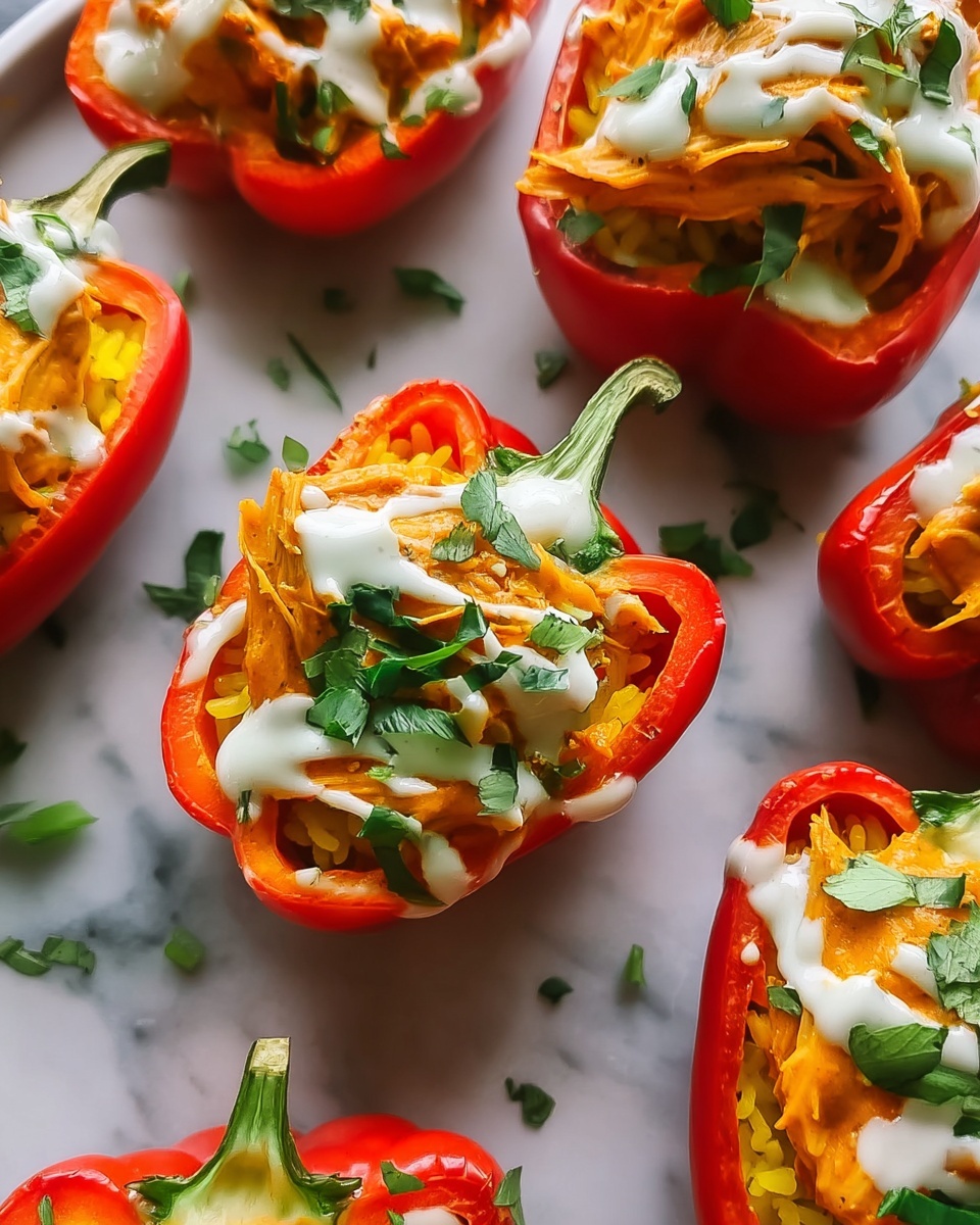 Spicy Buffalo Chicken Stuffed Peppers Recipe - Recipe Image