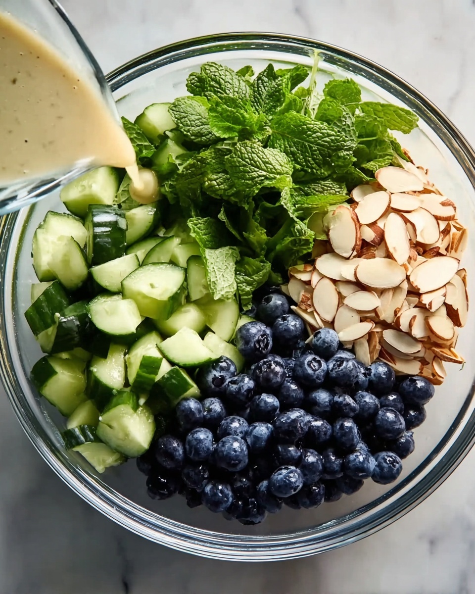 Cucumber Blueberry Salad with Mint and Almonds Recipe - Recipe Image
