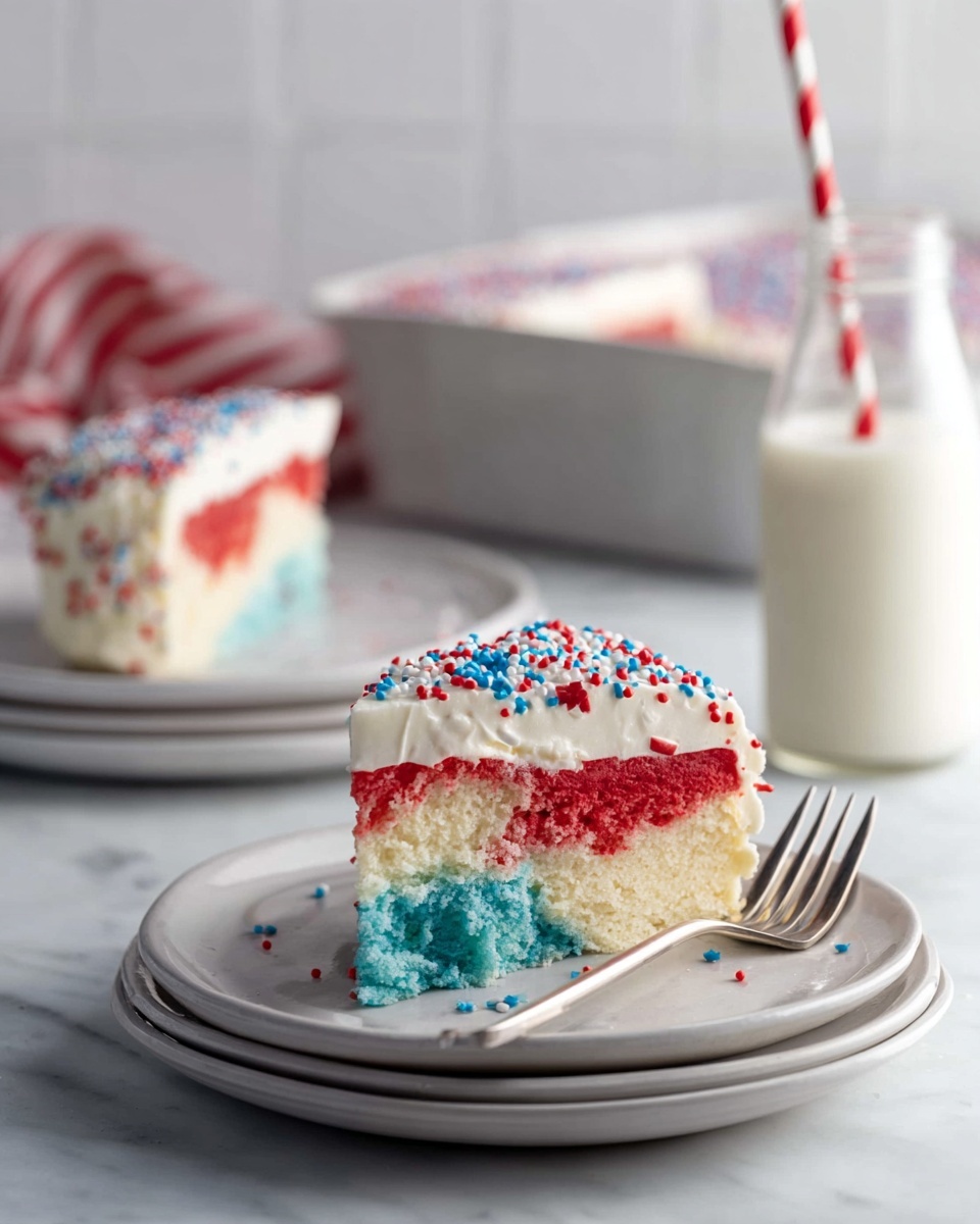 Red White and Blue Layered Cake Recipe - Recipe Image