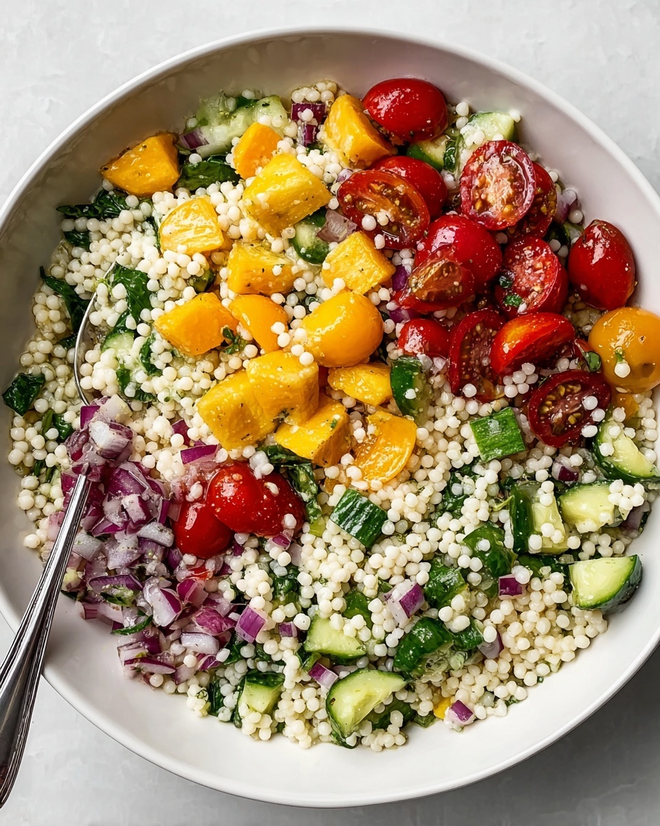 Fresh Vegan Giant Couscous Salad Recipe - Recipe Image