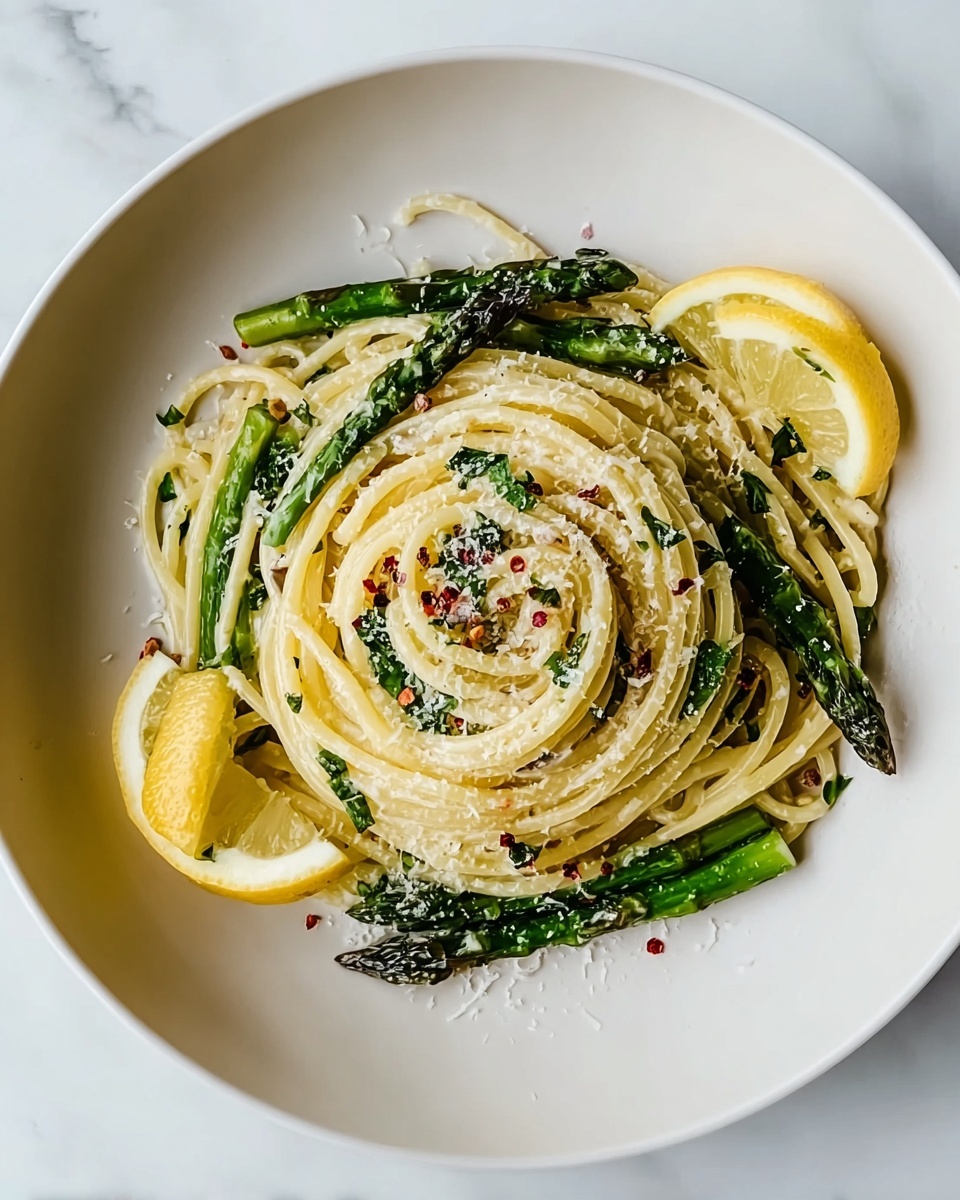 Fresh Lemony Asparagus Pasta Recipe - Recipe Image