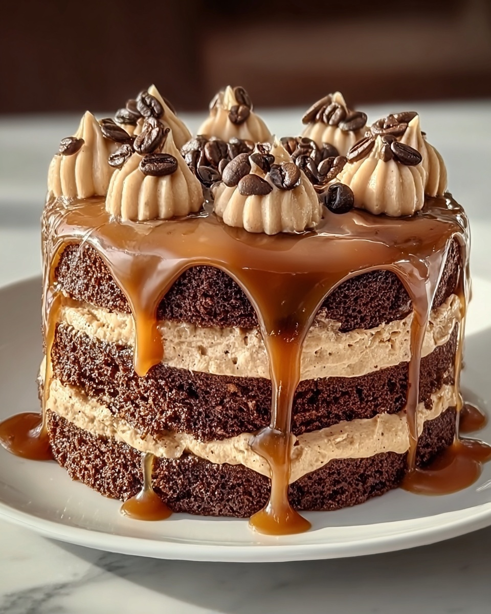 Decadent Gooey Coffee Caramel Cake Recipe - Recipe Image
