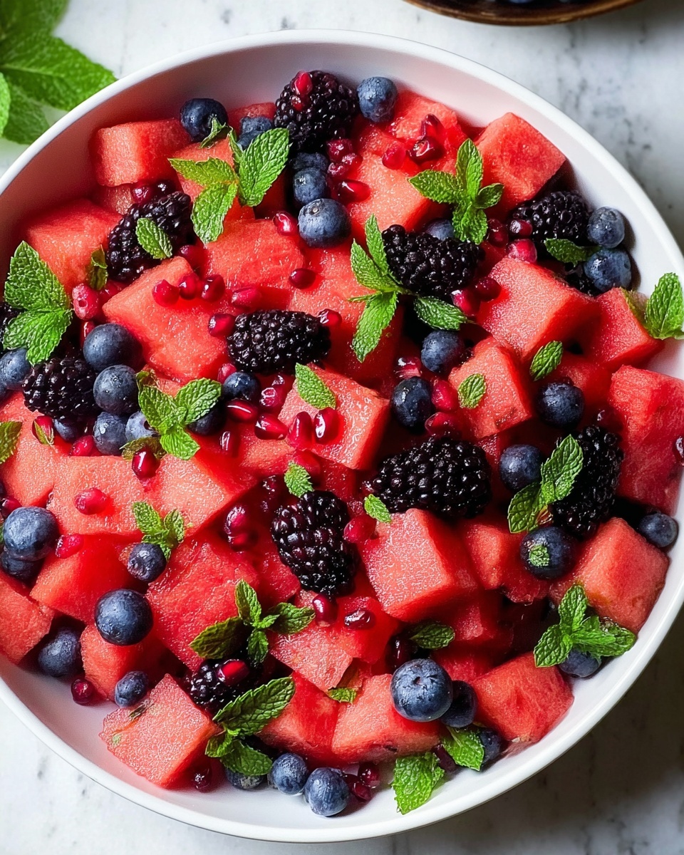 Refreshingly Delicious Berry Watermelon Fruit Salad Recipe - Recipe Image