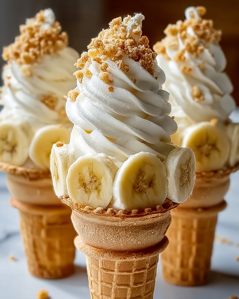 Banana Pudding Cheesecake Cones: A Unique and Creamy Dessert Worth Sharing Recipe - Recipe Image