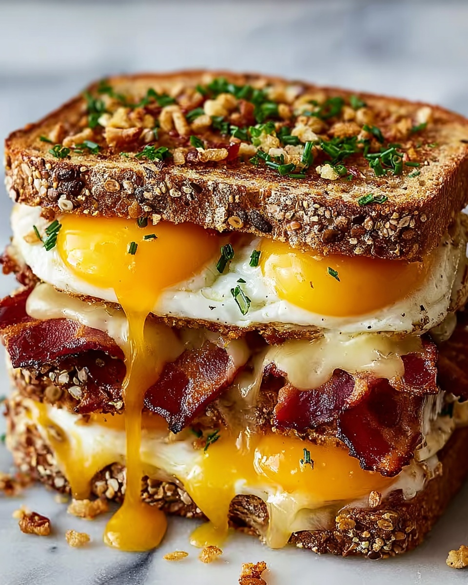Bacon and Egg Breakfast Grilled Cheese Recipe - Recipe Image
