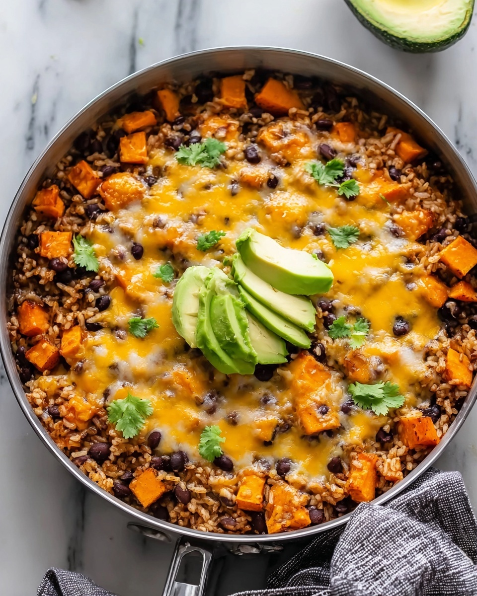 Southwest Sweet Potato Black Bean & Rice Skillet Recipe - Recipe Image