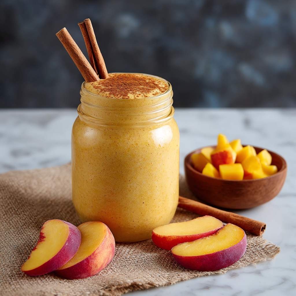 Peach Mango Cinnamon Smoothie Recipe - Recipe Image