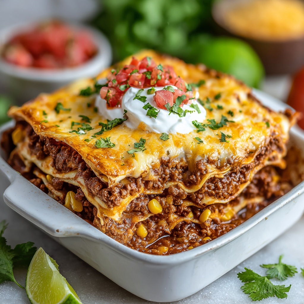 Easy Ground Beef Burrito Casserole : A Cheesy, Family-Style Tex-Mex Bake Recipe - Recipe Image