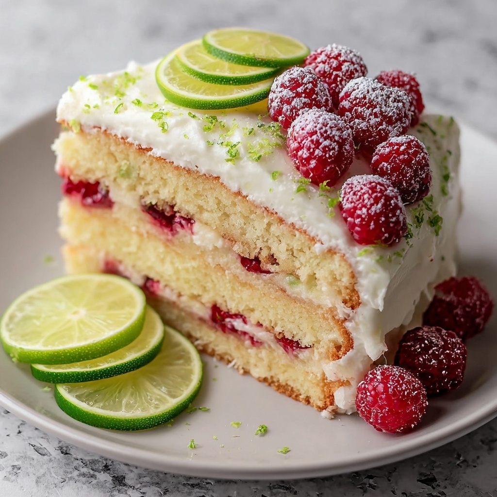 Raspberry Key Lime Cake Recipe - Recipe Image