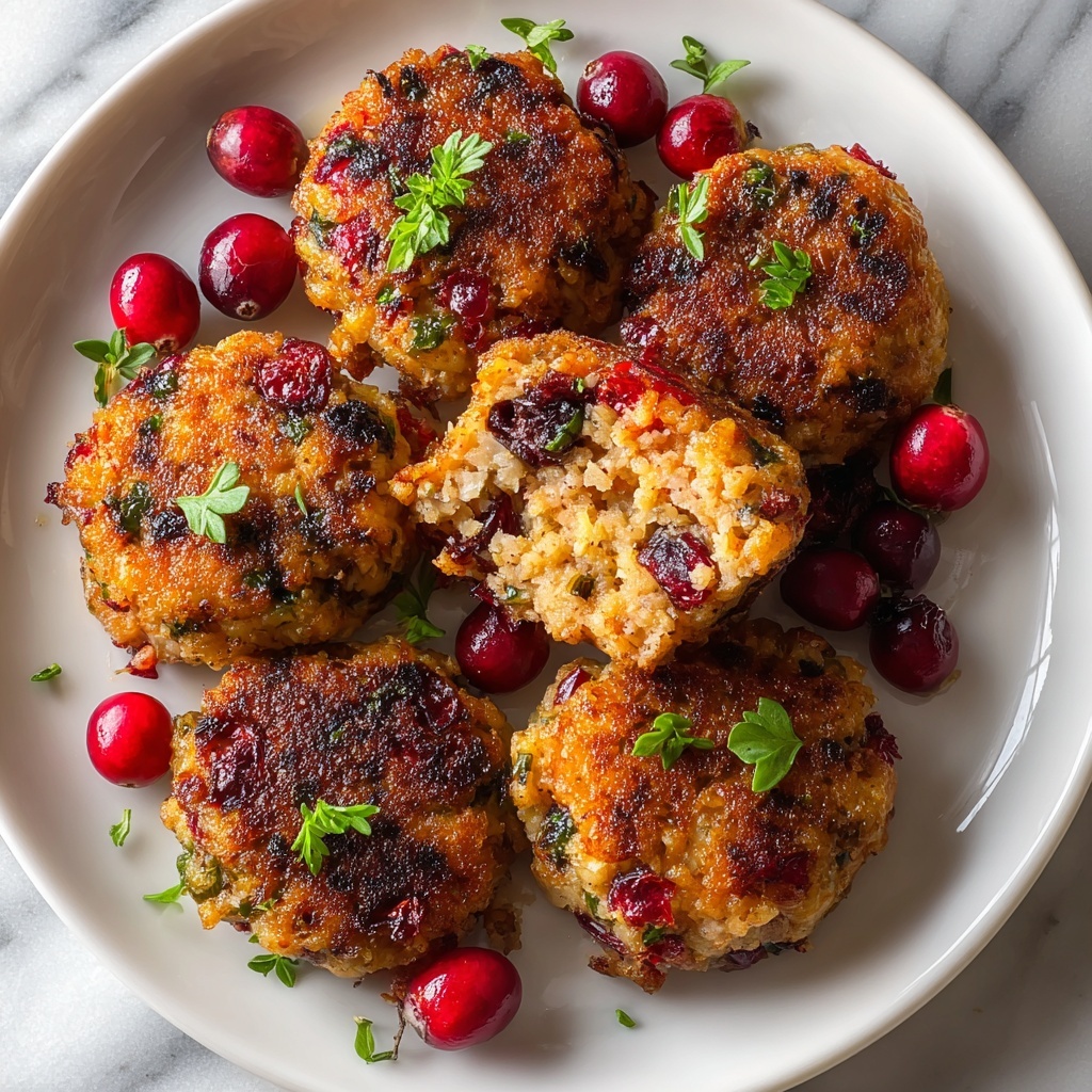 Cranberry & Turkey Stuffing Balls Recipe - Recipe Image