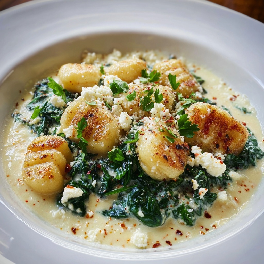 Creamy Gnocchi with Spinach and Feta Recipe - Recipe Image