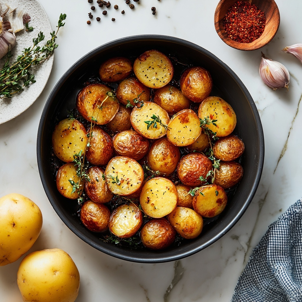 Crispy Roasted Baby Potatoes with Garlic and Thyme Recipe - Recipe Image