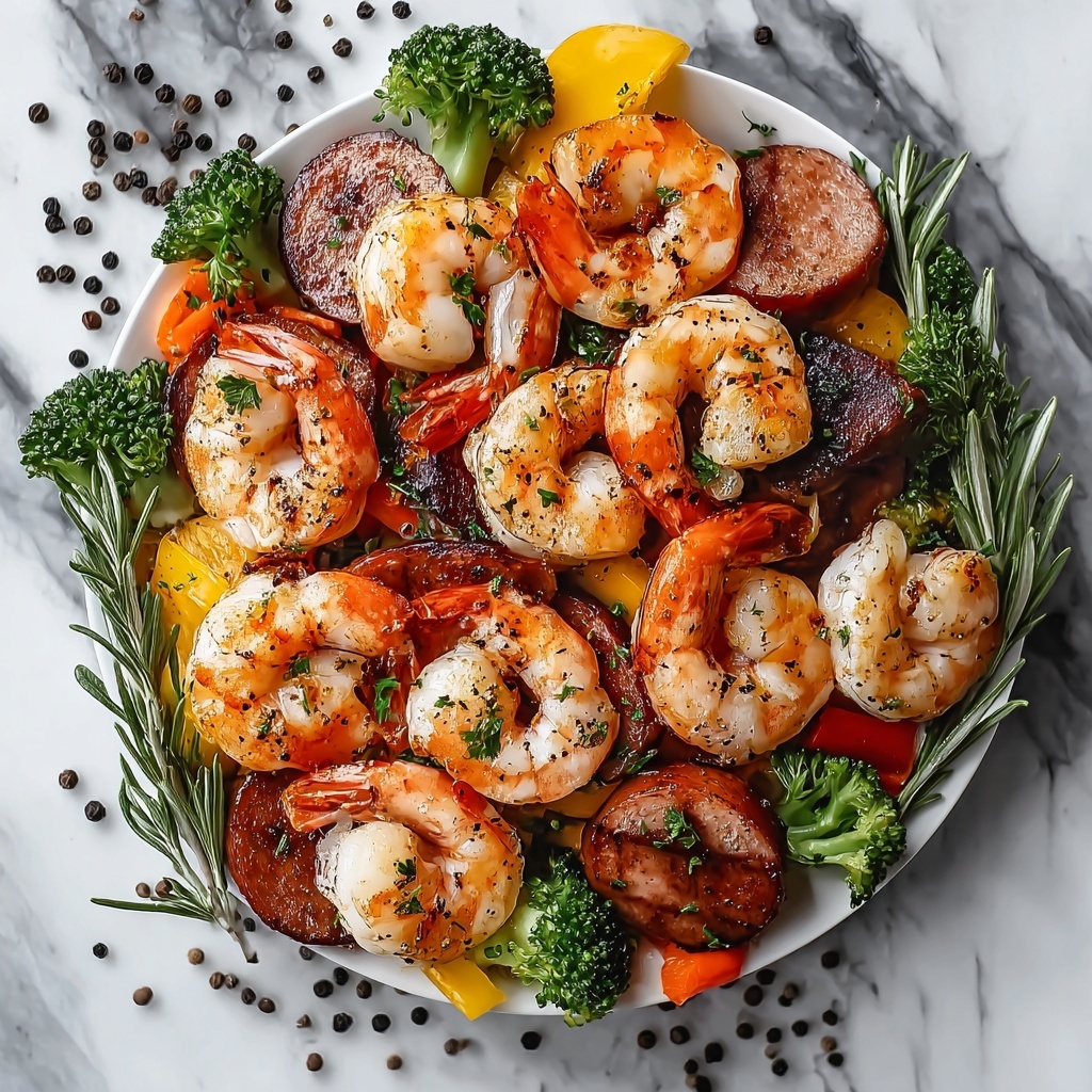 Honey Garlic Shrimp with Sausage and Veggies Recipe - Recipe Image