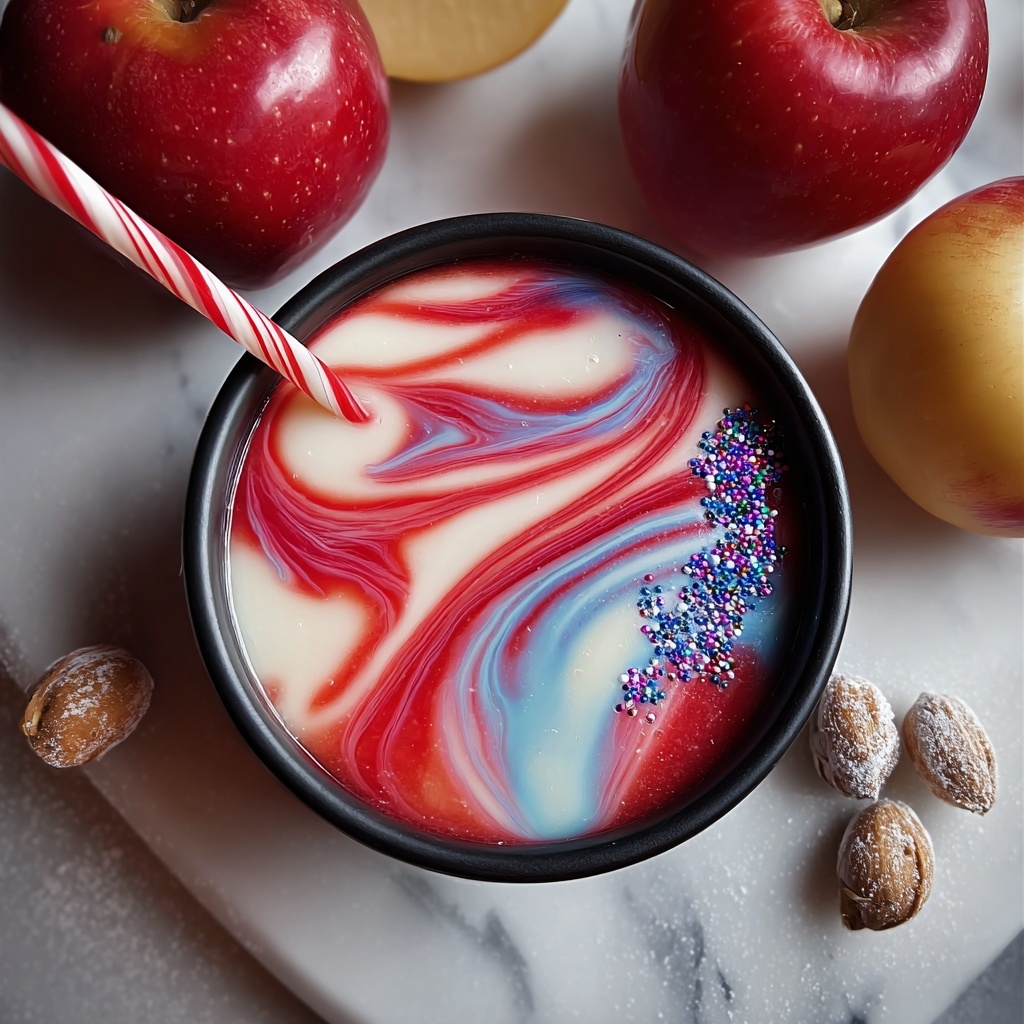 Cotton Candy Swirl Candy Apples Recipe - Recipe Image