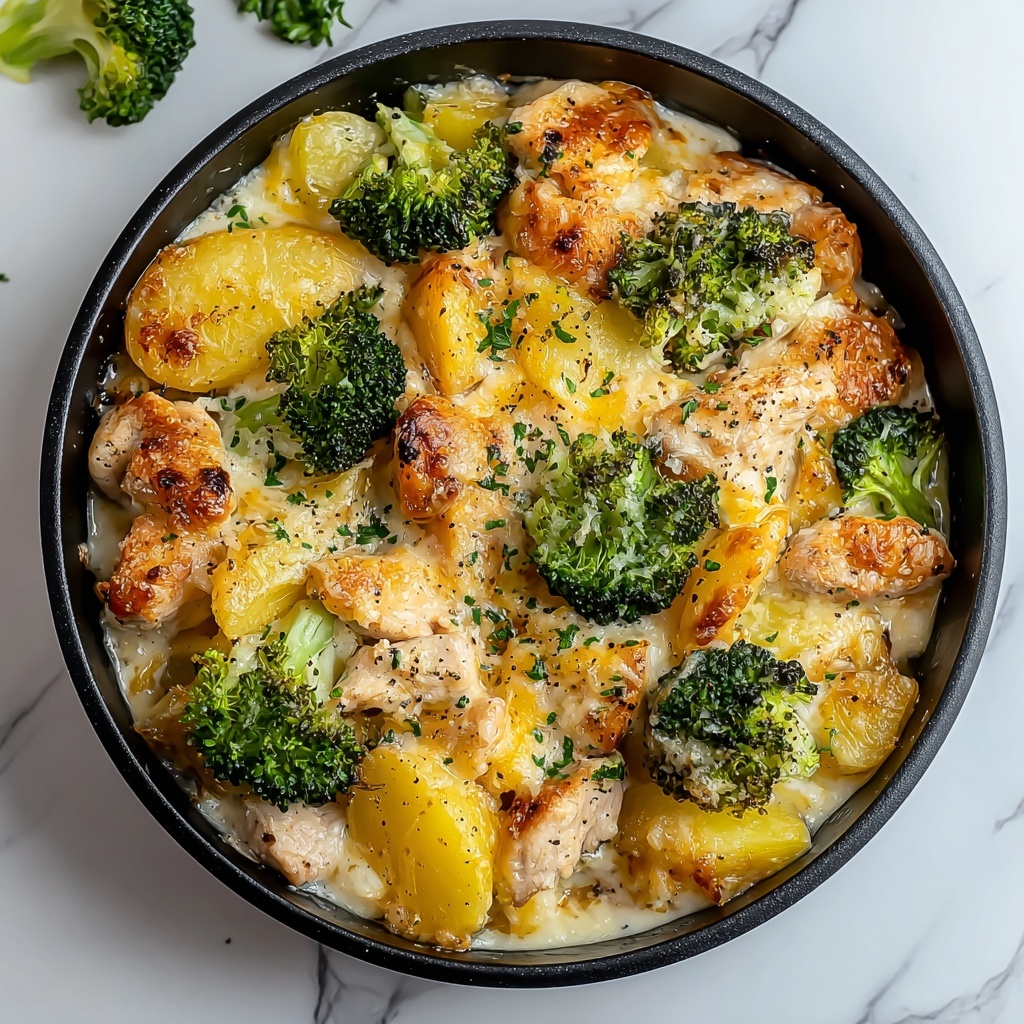 Cheesy Chicken & Broccoli Baked Potato Casserole Recipe - Recipe Image
