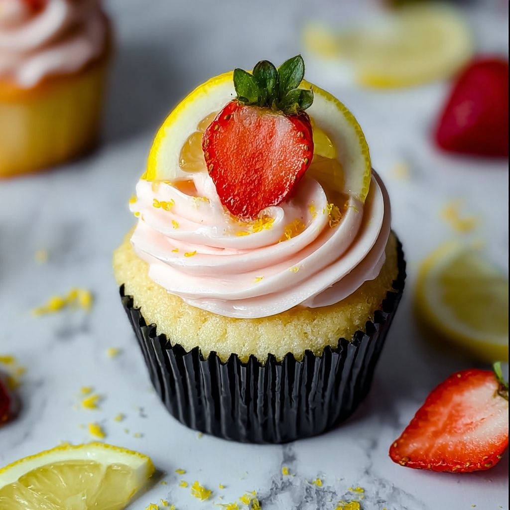 Strawberry Lemonade Cupcakes Recipe - Recipe Image