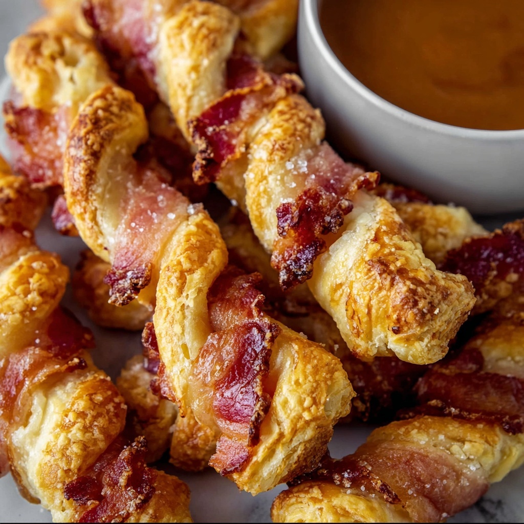 Puffy Bacon Twists with BBQ Ranch Sauce Recipe - Recipe Image