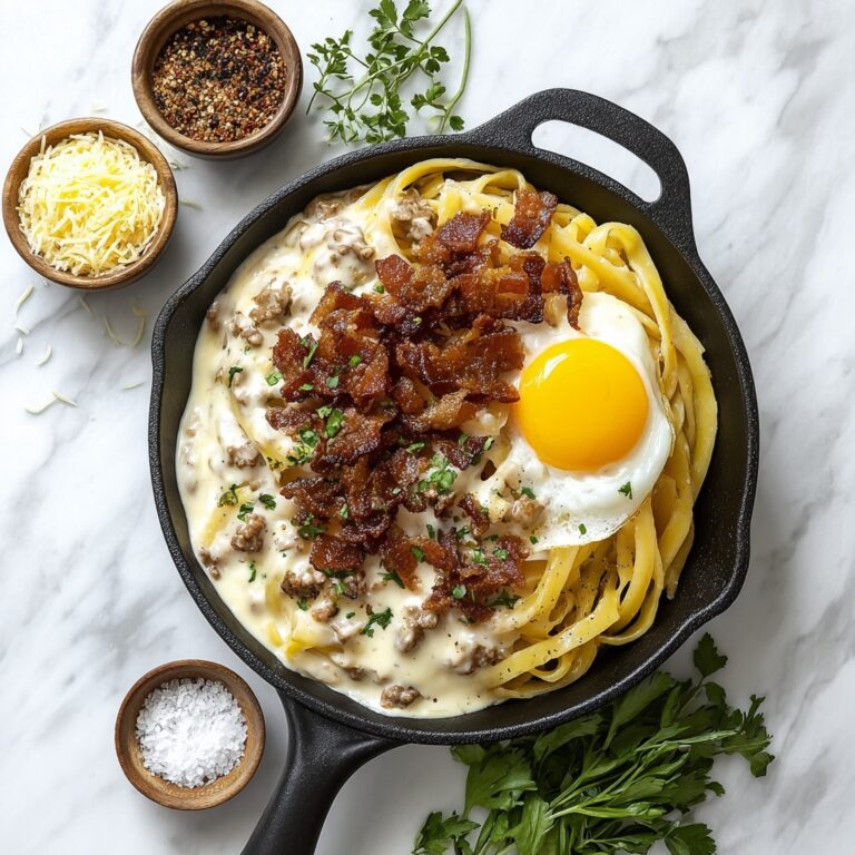 Loaded Bacon Cheeseburger Alfredo Pasta Recipe