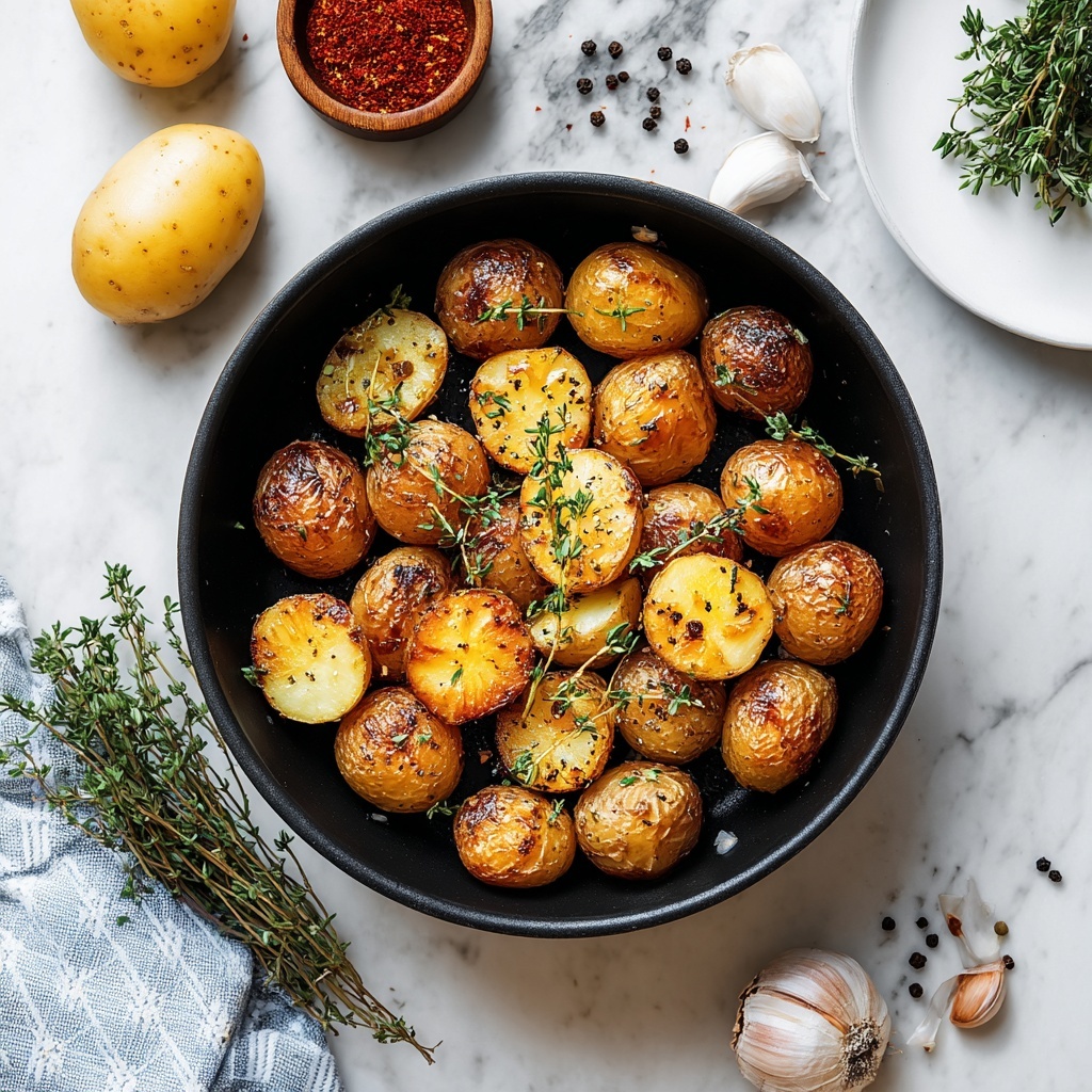 Crispy Roasted Baby Potatoes with Garlic and Thyme Recipe - Recipe Image